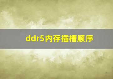 ddr5内存插槽顺序