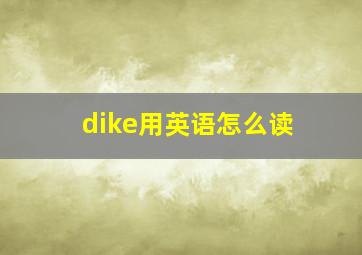 dike用英语怎么读