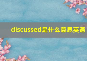 discussed是什么意思英语