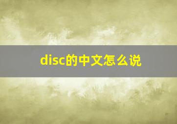 disc的中文怎么说