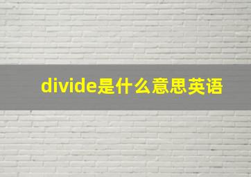 divide是什么意思英语