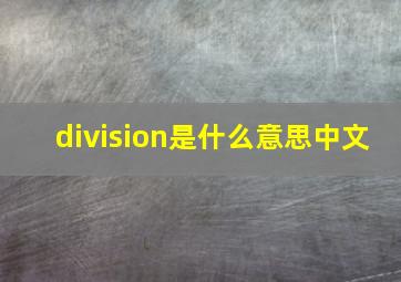 division是什么意思中文