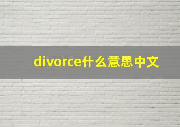 divorce什么意思中文