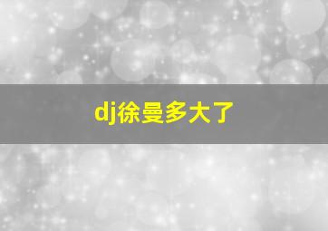 dj徐曼多大了