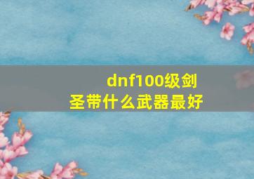 dnf100级剑圣带什么武器最好