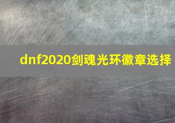 dnf2020剑魂光环徽章选择