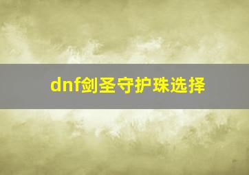 dnf剑圣守护珠选择