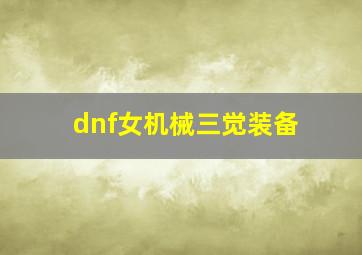 dnf女机械三觉装备