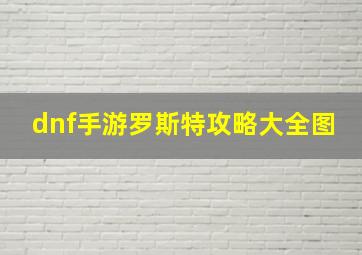 dnf手游罗斯特攻略大全图