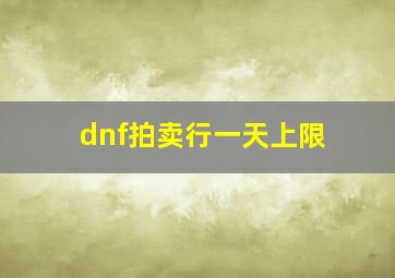 dnf拍卖行一天上限