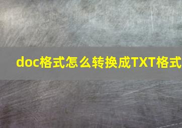 doc格式怎么转换成TXT格式