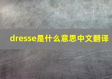 dresse是什么意思中文翻译