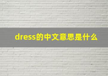 dress的中文意思是什么