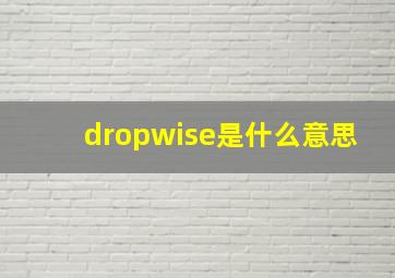 dropwise是什么意思