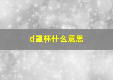 d罩杯什么意思