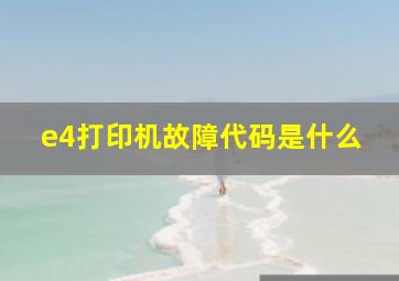 e4打印机故障代码是什么