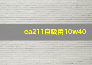 ea211自吸用10w40