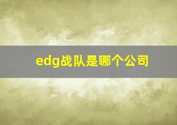 edg战队是哪个公司