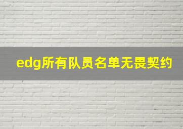 edg所有队员名单无畏契约