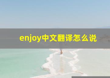 enjoy中文翻译怎么说