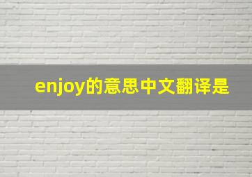 enjoy的意思中文翻译是