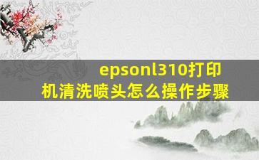 epsonl310打印机清洗喷头怎么操作步骤