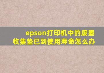 epson打印机中的废墨收集垫已到使用寿命怎么办