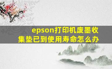 epson打印机废墨收集垫已到使用寿命怎么办