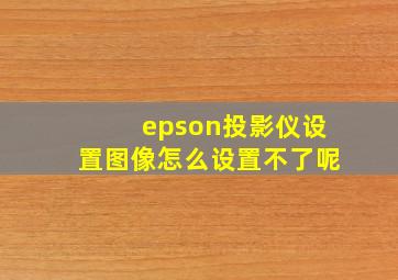 epson投影仪设置图像怎么设置不了呢