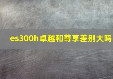 es300h卓越和尊享差别大吗