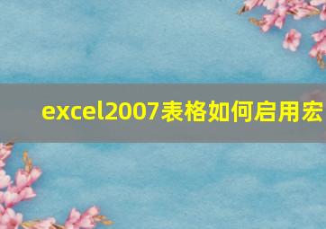 excel2007表格如何启用宏