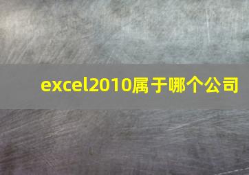 excel2010属于哪个公司