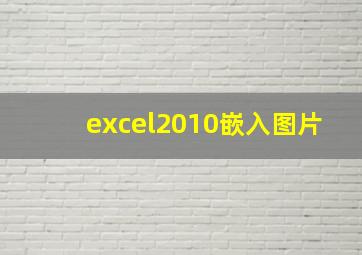 excel2010嵌入图片