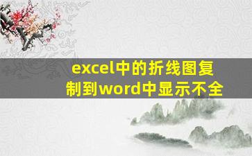 excel中的折线图复制到word中显示不全