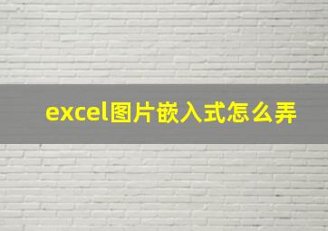 excel图片嵌入式怎么弄