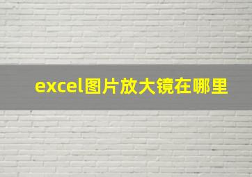 excel图片放大镜在哪里