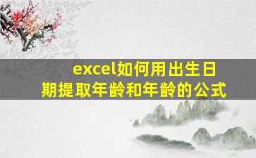 excel如何用出生日期提取年龄和年龄的公式