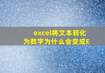 excel将文本转化为数字为什么会变成E