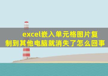 excel嵌入单元格图片复制到其他电脑就消失了怎么回事