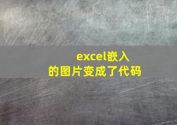 excel嵌入的图片变成了代码