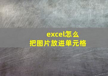 excel怎么把图片放进单元格