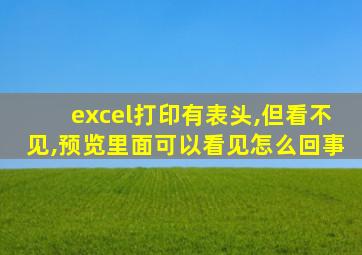 excel打印有表头,但看不见,预览里面可以看见怎么回事