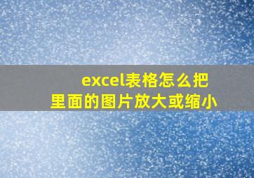 excel表格怎么把里面的图片放大或缩小