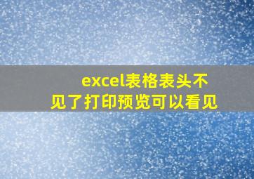 excel表格表头不见了打印预览可以看见