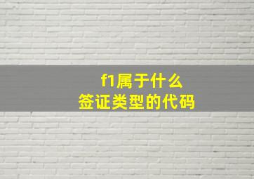 f1属于什么签证类型的代码