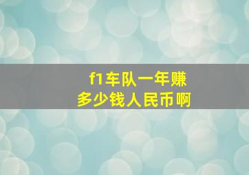 f1车队一年赚多少钱人民币啊