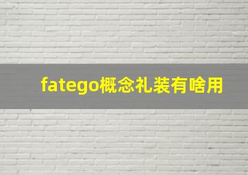 fatego概念礼装有啥用