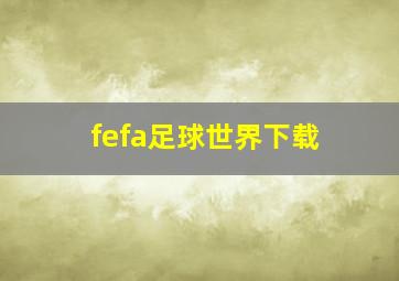 fefa足球世界下载