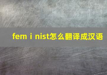 femⅰnist怎么翻译成汉语