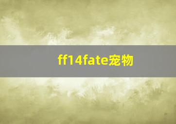 ff14fate宠物